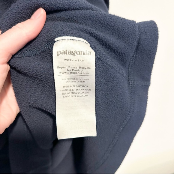 Patagonia Men’s Micro D Fleece Pullover Navy Blue Size Large - Picture 3 of 5